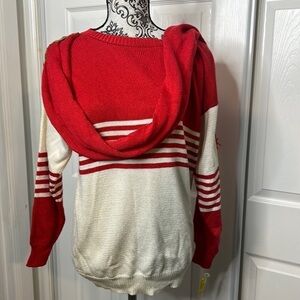 Vintage Ann Caron by Annette Pyes Red Sweater Draped Royal S